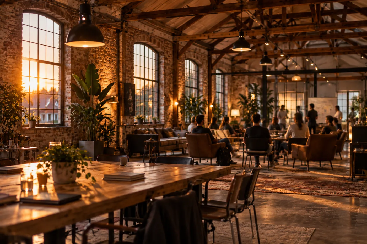 Converted brick hall used as a meeting place for founders